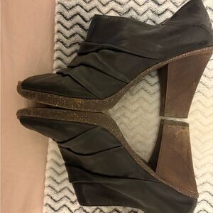 Naya Black and Brown Ankle Booties